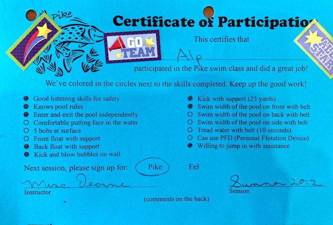 Yüzme kursu (YMCA Chicago, 2012)